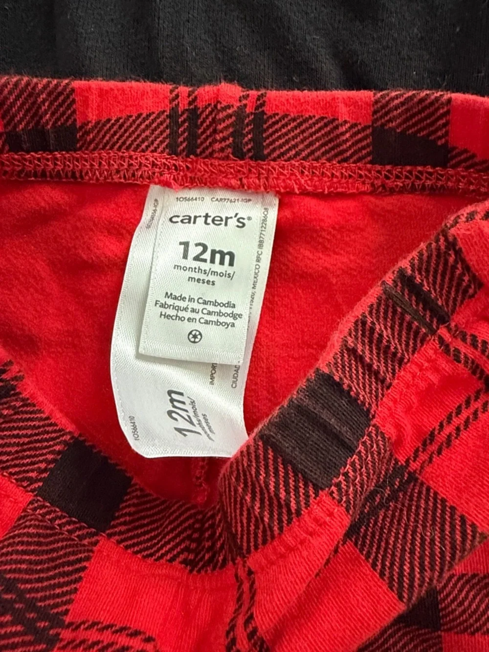 Carter's Black Bodysuit with Red & Black Plaid Pants - Picture 2 of 4